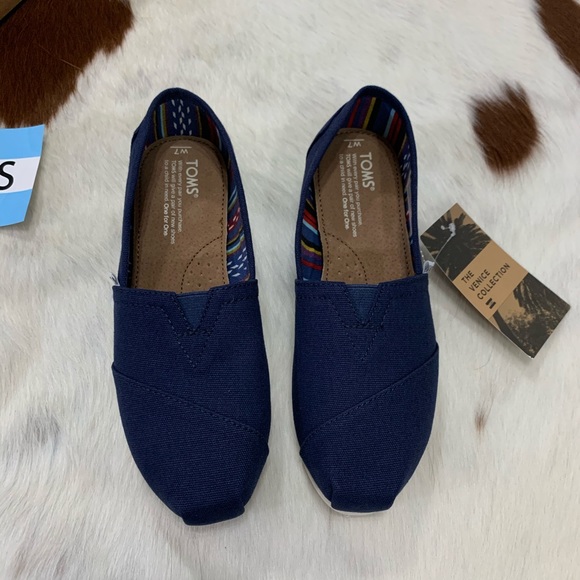 NWT• TOM’S Classic Navy Alpargata Venice Coll - Picture 3 of 12